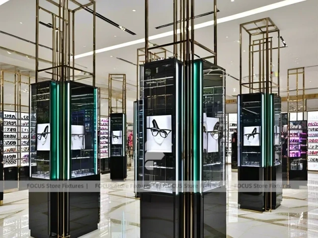 Urban Steel Vision Display Loft for Premium Eyewear Boutique