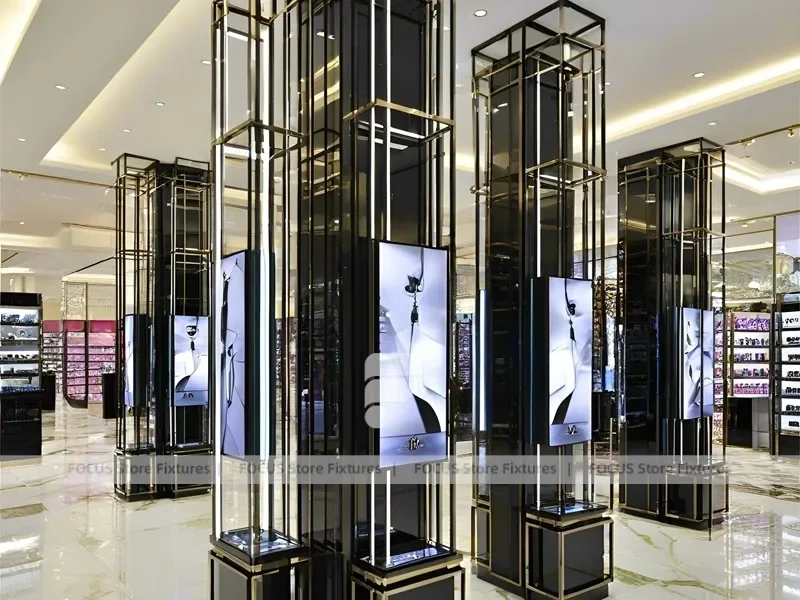 Urban Steel Vision Display Loft for Premium Eyewear Boutique