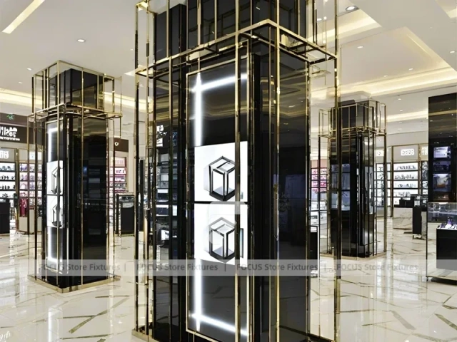 Urban Steel Vision Display Loft for Premium Eyewear Boutique