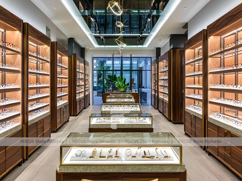 Warm Bronze Eyewear Boutique Hall with Boutique Reception Zone