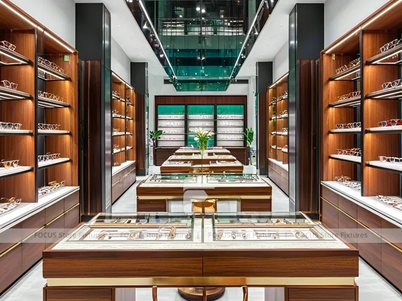 Warm Bronze Vision Retail Passage with Boutique Reception Zone