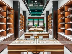 Warm Bronze Vision Retail Passage with Boutique Reception Zone