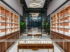 Warm Bronze Vision Retail Passage with Boutique Reception Zone