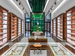 Warm Bronze Vision Retail Passage with Boutique Reception Zone