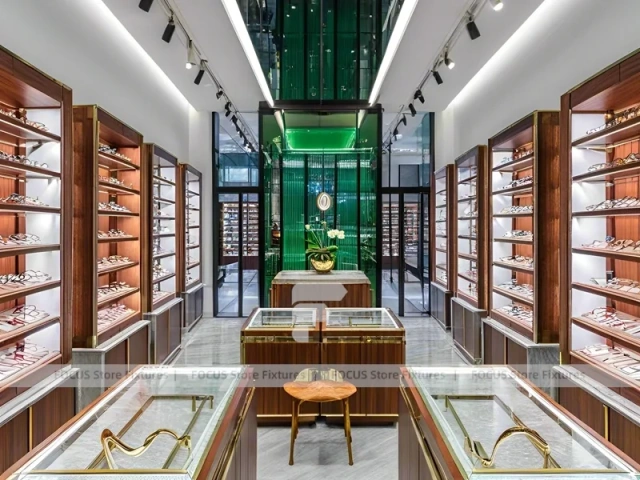 Warm Bronze Vision Retail Passage with Boutique Reception Zone