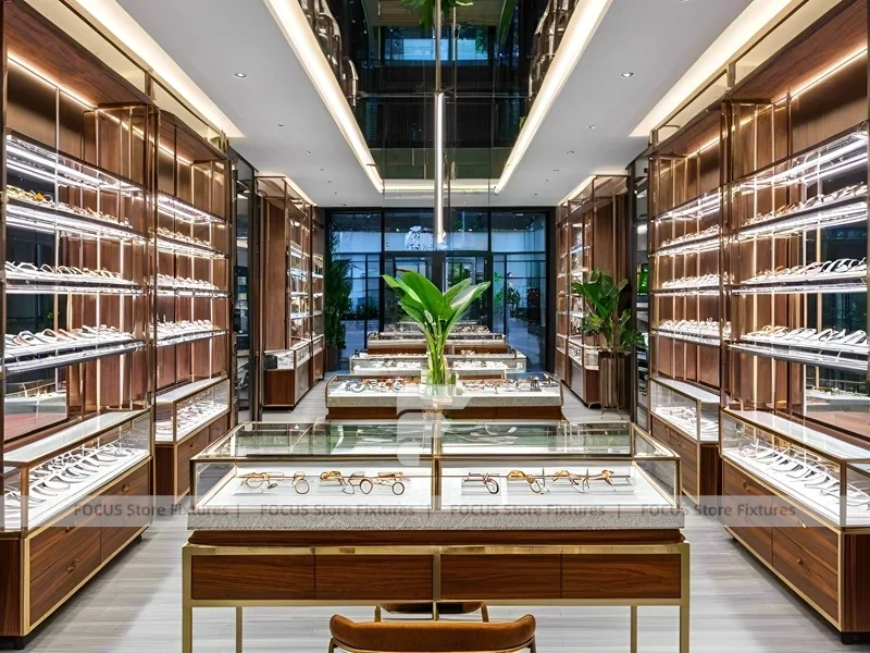 Warm Bronze Vision Retail Passage with Boutique Reception Zone