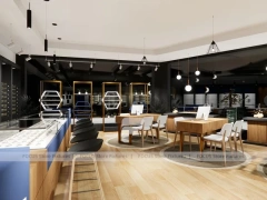 Warm Concept Eyewear Store Concept with Glass Shopfront Entry