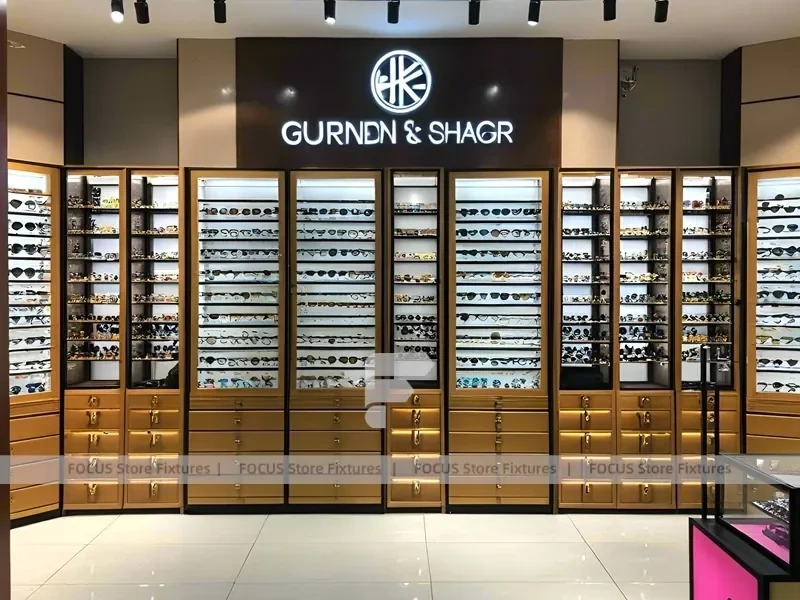 Woodgrain Optical Corridor Gallery for Premium Eyewear Boutique