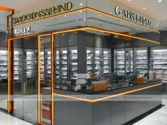 Woodgrain Optical Corridor Gallery with Framed Wall Cabinets
