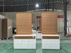 Woodgrain Optical Fixture System with Reception Counter