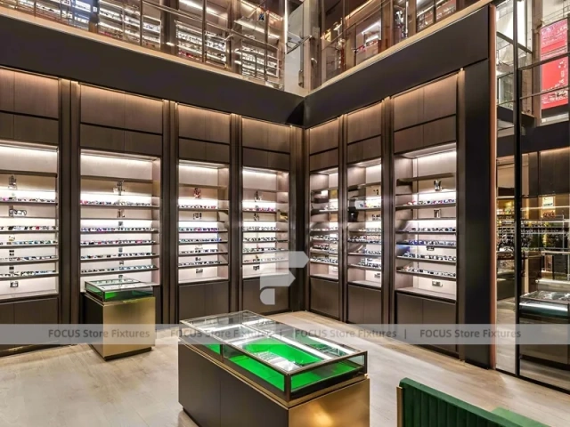 Woodgrain Optical Loft Gallery with Steel-Framed Wall Cabinets
