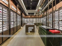 Woodgrain Optical Loft Gallery with Steel-Framed Wall Cabinets