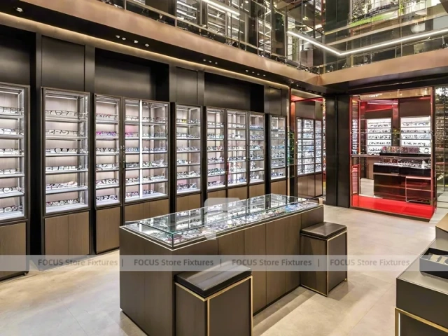 Woodgrain Optical Loft Gallery with Steel-Framed Wall Cabinets