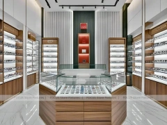 Woodgrain Optical Modular Interior with Tall Perimeter Wall Bays