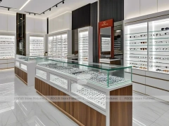 Woodgrain Optical Modular Interior with Tall Perimeter Wall Bays