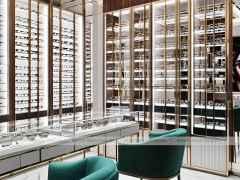 Woodgrain Optical Statement Boutique with Consultation Corner Seating