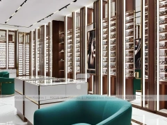 Woodgrain Optical Statement Boutique with Consultation Corner Seating