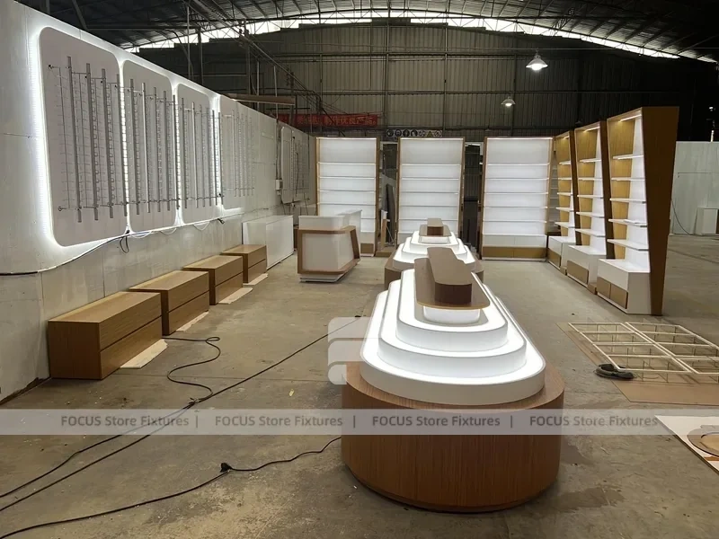 Workshop Display System Vision Retail Mockup for Premium Eyewear Boutique