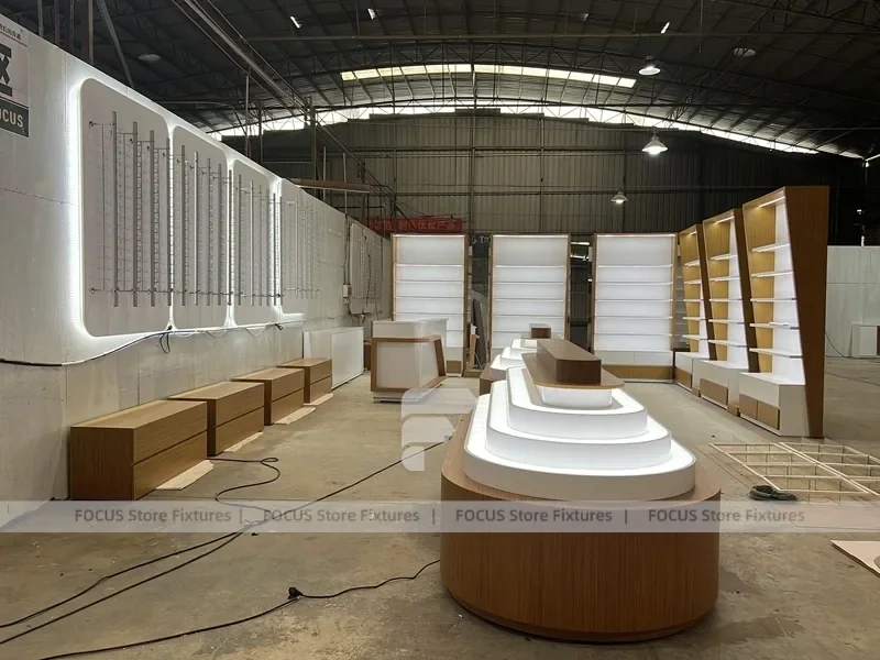 Workshop Display System Vision Retail Mockup for Premium Eyewear Boutique