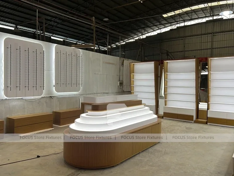 Workshop Display System Vision Retail Mockup for Premium Eyewear Boutique