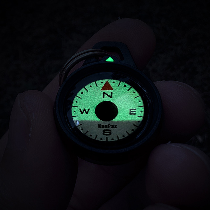 KanPas Luminous EDC Compass with zipper pull ring  #EDC-18