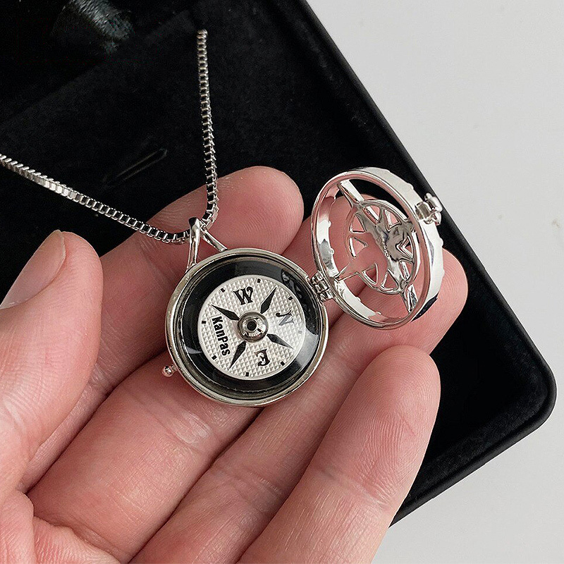 adventurer in mind,KANPAS 925 sterling silver Jewelry workable compass/  durable compass /S-20