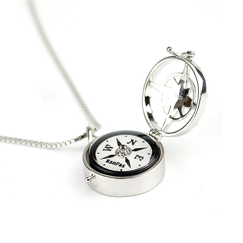 adventurer in mind,KANPAS 925 sterling silver Jewelry workable compass/  durable compass /S-20