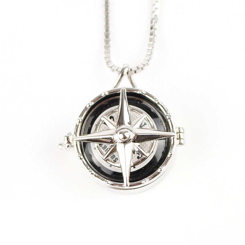 adventurer in mind,KANPAS 925 sterling silver Jewelry workable compass/  durable compass /S-20