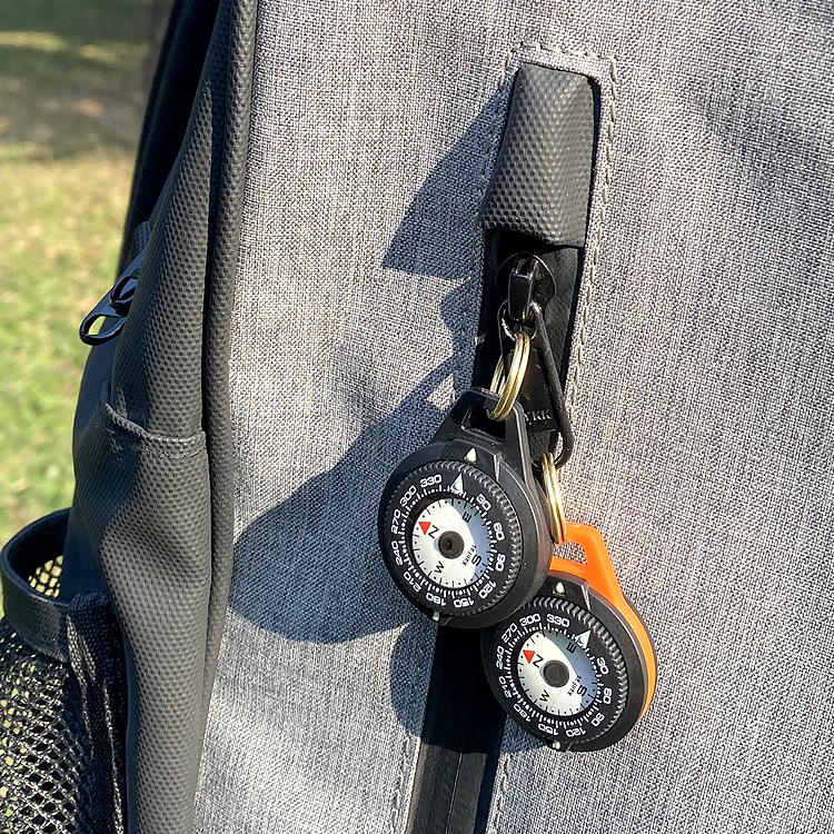 KanPas Luminous EDC Compass with zipper pull ring and lanyard   # K-18