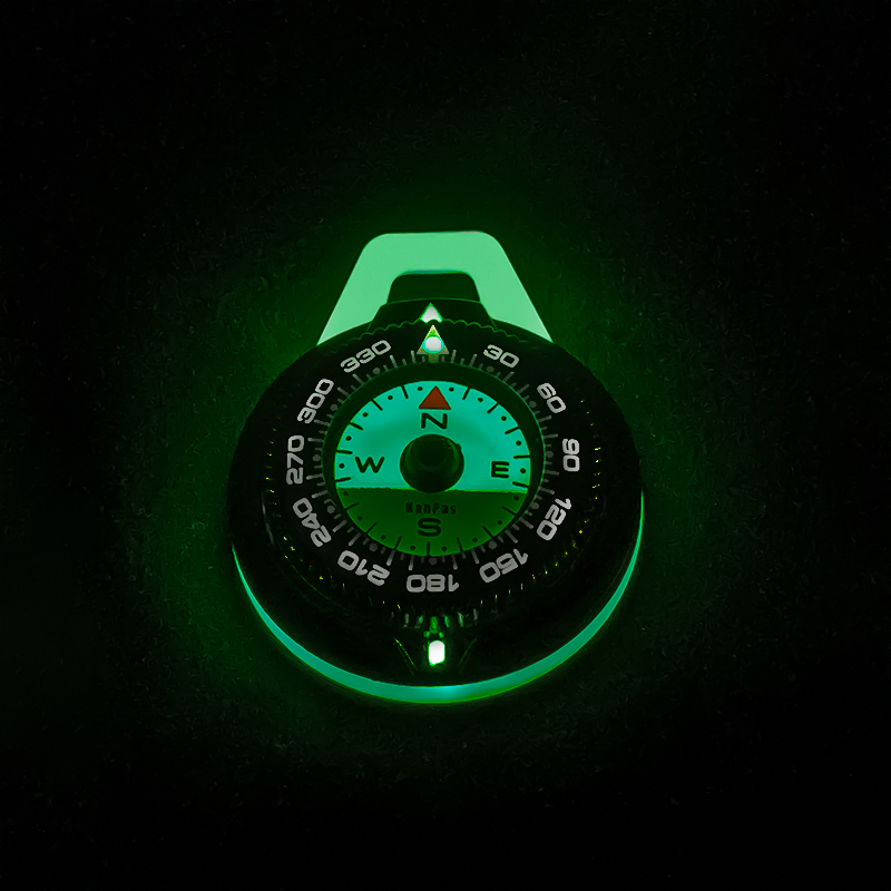 KanPas Luminous EDC Compass with zipper pull ring and lanyard   # K-18