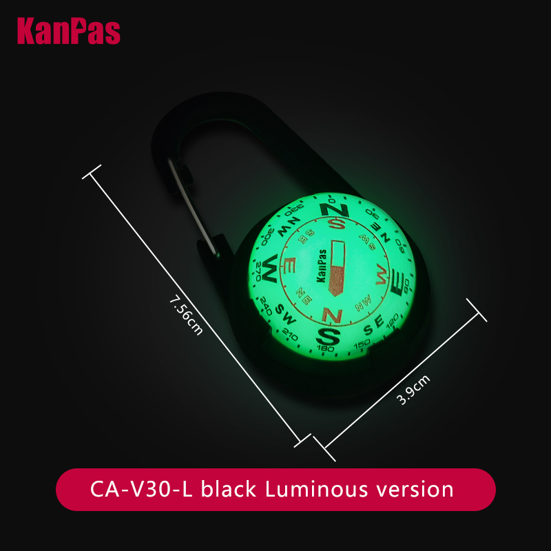 KanPas carabiner style EDC ball Compass / luminous version  available  #CAV-30  #CAV-30L
