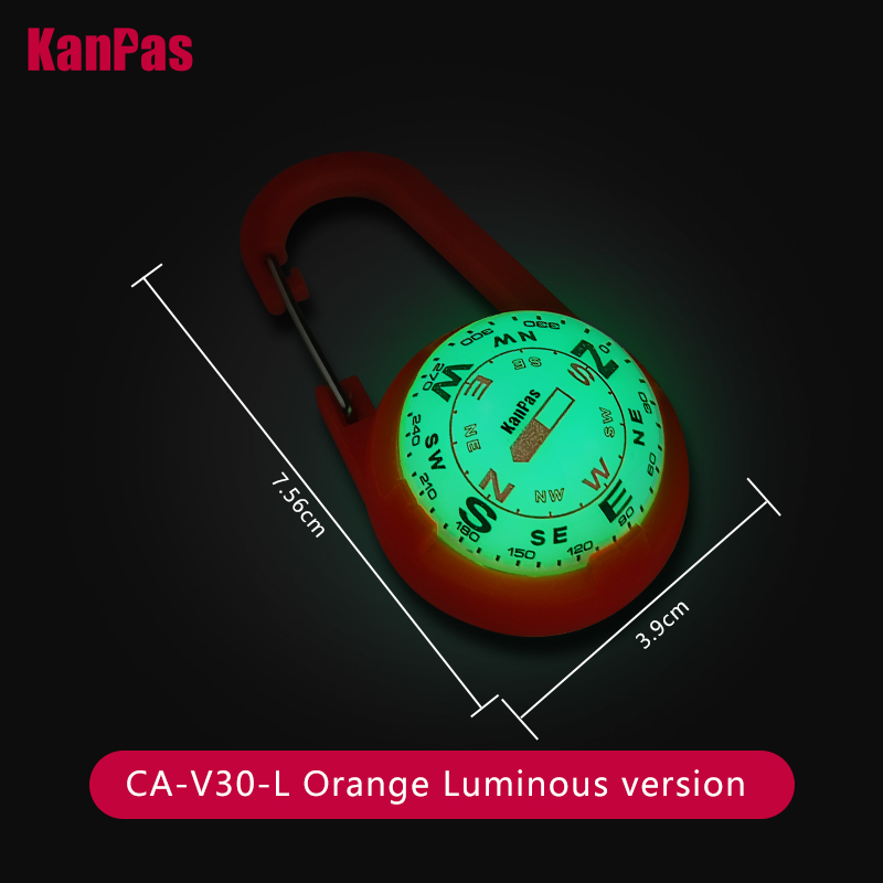 KanPas carabiner style EDC ball Compass / luminous version  available  #CAV-30  #CAV-30L
