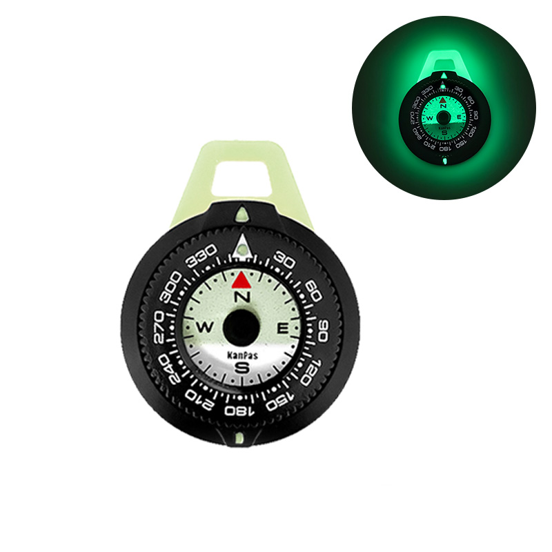 KanPas Luminous EDC Compass with zipper pull ring and lanyard # K-18