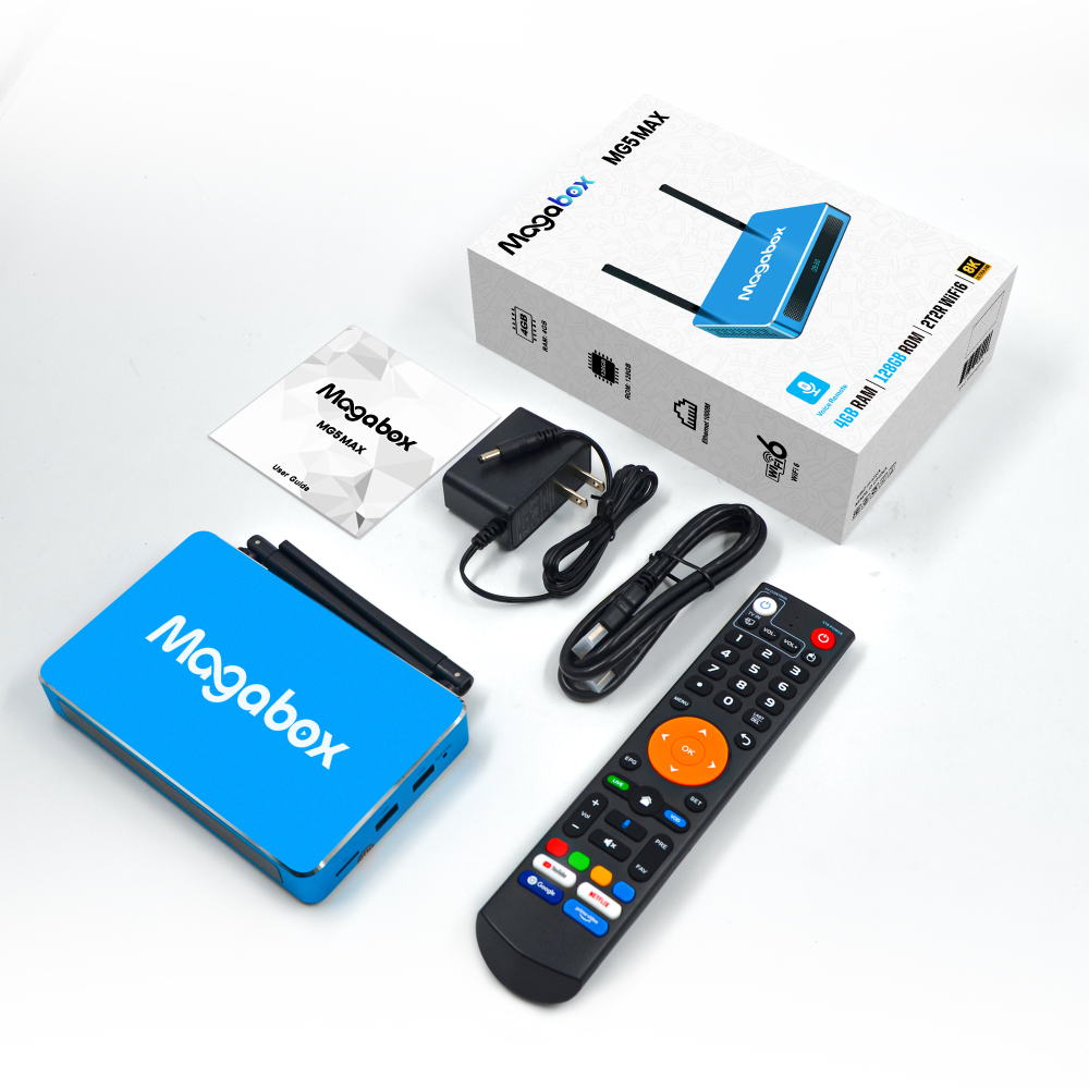 Hottest Android 12 4/128GB 1000M Dual band wifi Magabox MG5 MAX USA IPTV BOX VS Superbox S6 max