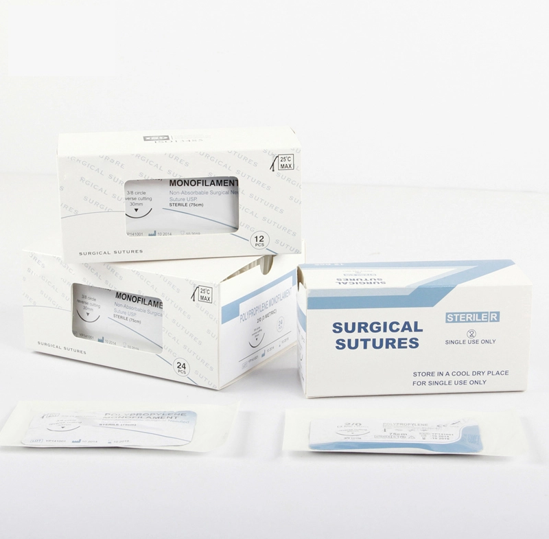 Medical Disposable Surgical Polyglactin 910 /Vicryl / PGA / PDO / silk / nylon / Chromic catgut Polypropylene Surgical Suture