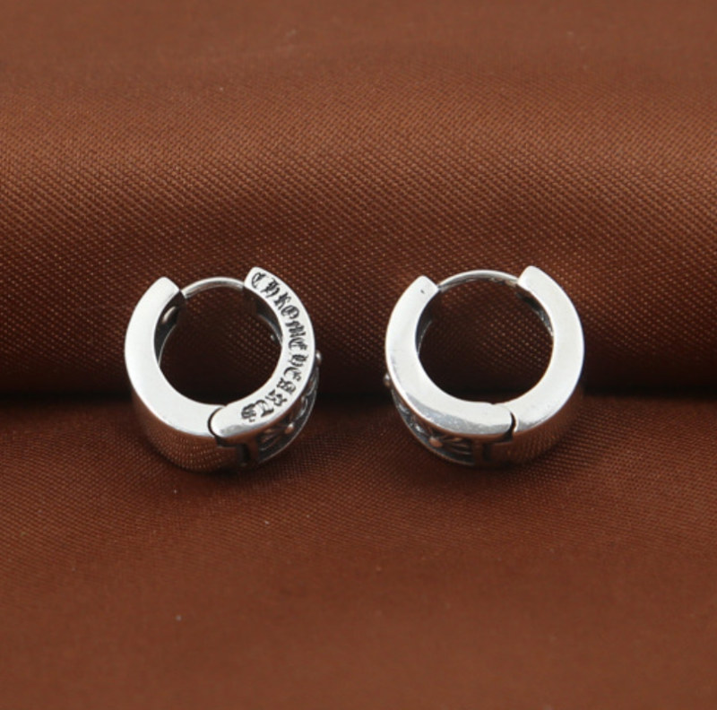 925 sterling silver handmade vintage earrings American European antique silver designer crosses huggie earrings