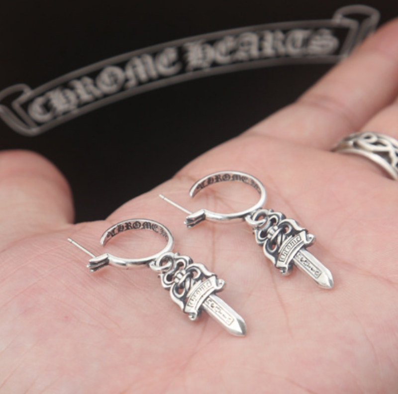 925 sterling silver handmade vintage dangle post earrings American European antique silver designer sword dangle earrings punk style luxury jewelry gift