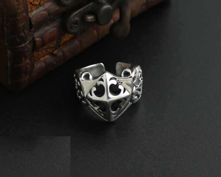 925 sterling silver handmade vintage rings American Europe punk style antique silver designer crosses adjustable open ring