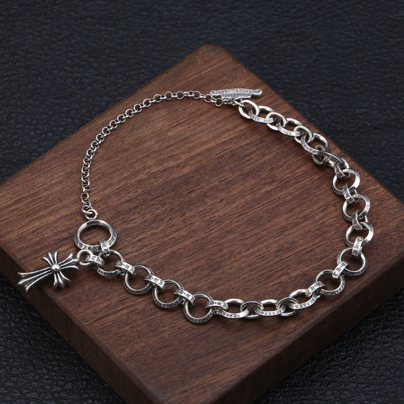 Chain Bracelets 925 Sterling Silver 17 18 19 20 21 22cm Round Links Antique Gothic Punk Vintage Handmade Chains Bracelet Toggle clasps Jewelry Accessories Gifts