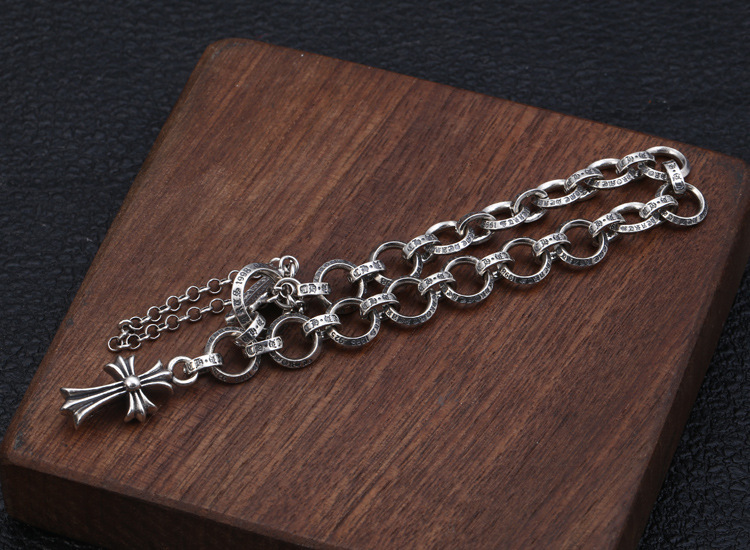 Chain Bracelets 925 Sterling Silver 17 18 19 20 21 22cm Round Links Antique Gothic Punk Vintage Handmade Chains Bracelet Toggle clasps Jewelry Accessories Gifts