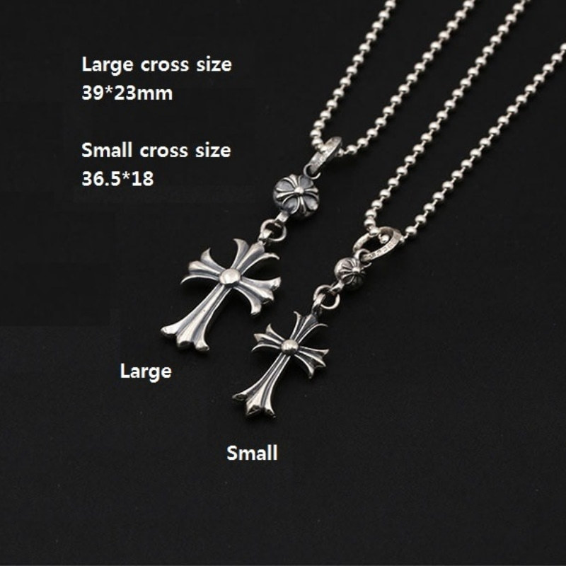 Crosses Pendant Necklaces 925 Sterling Silver Ball chain Vintage Gothic Punk Hip-hop Timeless Fashion Jewelry Accessories Gifts For Men Women 45 50 55 60 cm