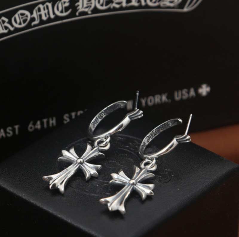 925 sterling silver handmade vintage dangle post earrings American European antique silver designer cross dangle earrings punk style luxury jewelry gift s