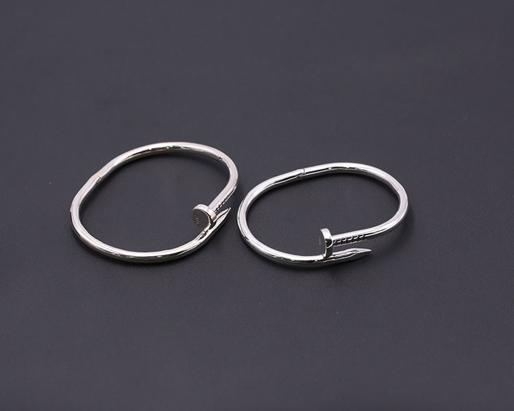 Nails Bangle Bracelet 925 Sterling Silver Gothic Punk Vintage Handmade Cuff Bracelets Jewelry Accessories Gifts For Men Women 58 53 mm ID
