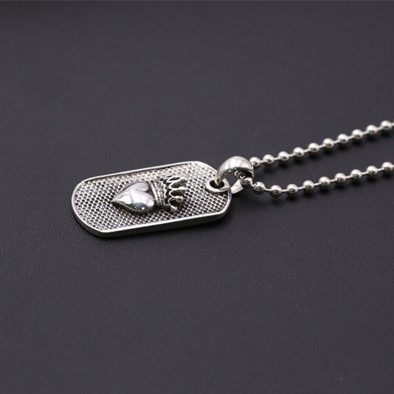 925 sterling silver handmade vintage necklace pendants American European antique silver designer heart and crown pendants without chain punk style luxury jewelry