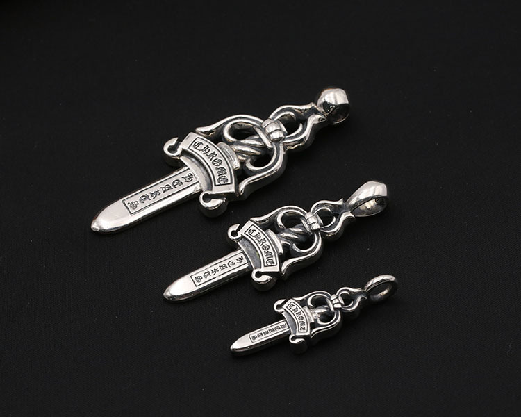 925 sterling silver handmade vintage necklace pendants American European antique silver designer sword pendants without chain punk style luxury jewelry