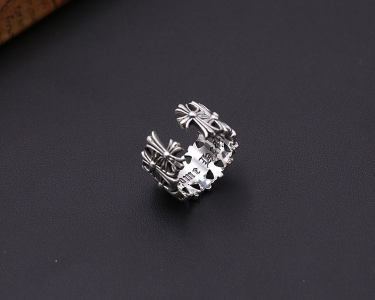 Personalized Brand new 925 sterling silver jewelry American Europe antique silver handmade designer thick rings crosses adjustable rings