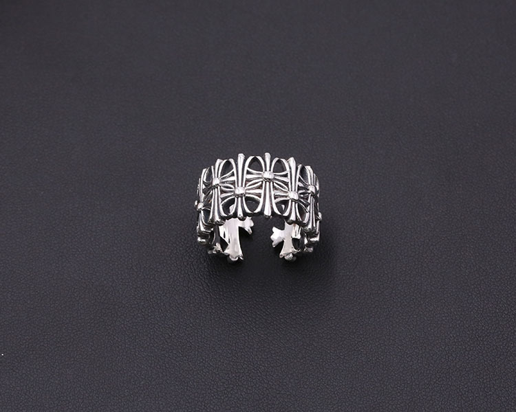 Personalized Brand new 925 sterling silver jewelry American Europe antique silver handmade designer thick rings crosses adjustable rings