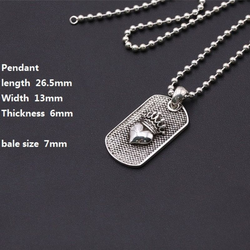 925 sterling silver handmade vintage necklace pendants American European antique silver designer heart and crown pendants without chain punk style luxury jewelry