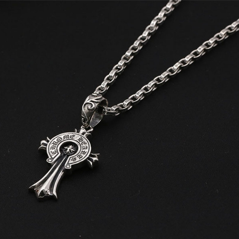 Horseshoes Cross Pendant Necklaces 925 Sterling Silver Ball chain Vintage Gothic Punk Hip-hop Fashion Timeless Jewelry Accessories Gifts For Men Women 50 55 60 65 cm