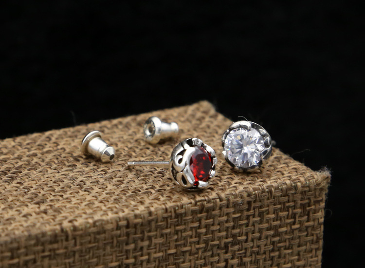 925 sterling silver handmade vintage stud post earrings American European antique silver designer earrings with stones nice gifts